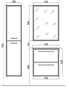 Зеркало Raval Frame 60 Белое с подсветкой (сенсор), Fra.02.60/W