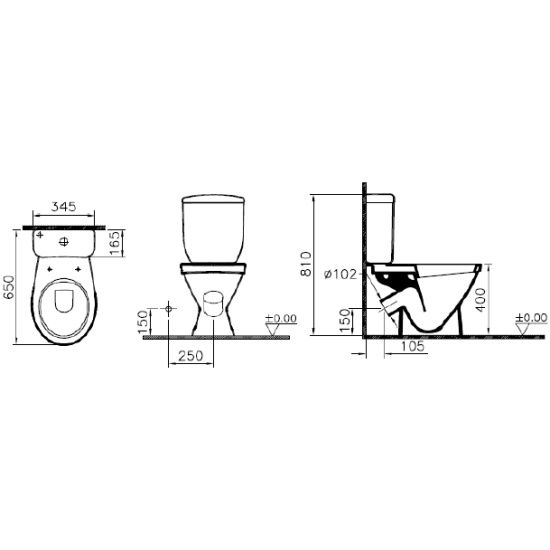 Унитаз-компакт Vitra  Norm Blanc, с крышкой термопласт, микролифт, белый, 9837B099-7201