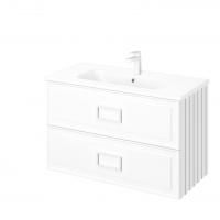 Тумба подвесная Avanti Елегант Дабл  / Eleganta Double Bianco 100 с умывальником Эйфория-100 два ящика