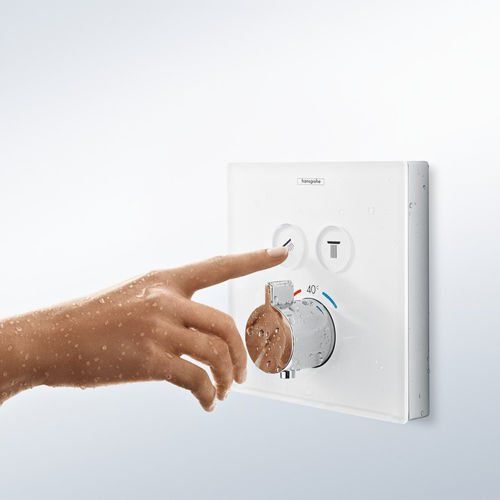 Shower Select Термостат для ванны/душа, с двумя запорными вентилями стеклянная панель белый/хром 157