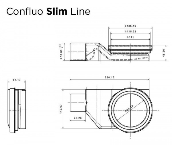 Душевой лоток Pestan Confluo Slim Line 450, 13100031