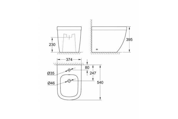 Биде напольное Grohe Euro Ceramic, альпин/белый, 39340000