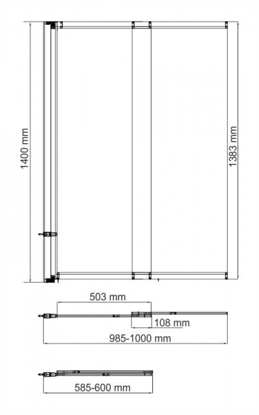Шторка на ванну WasserKRAFT Main, 41S02-100 WБФ