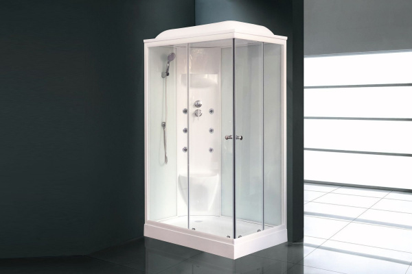 Гидромассажный бокс Royal Bath  120х80х217, белое/прозрачное стекло, белый профиль, левая, RB 8120HP