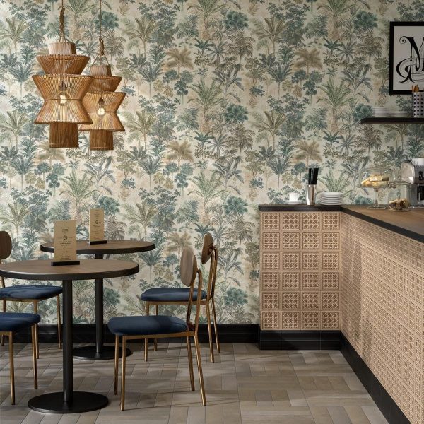 Обои виниловые Kerama Marazzi Оазис база, зелёный, KM6209