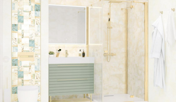 Бордюр Alma Ceramica Металлик Глосси Голд / Metallic Glossy Gold 12*500*9, BWM51MET808