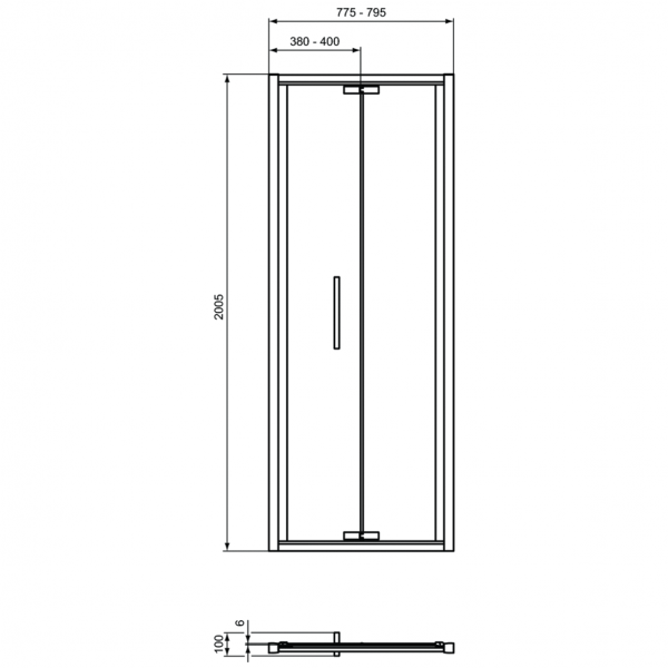 Душевые двери Ideal Standard I.Life In-fold 80 см, T4850EO