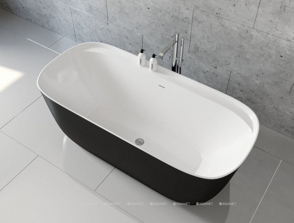 Ванна акриловая Aquanet  Family Fine 170*78 см , белый матовый/ черный матовый, 95778-MW-MB