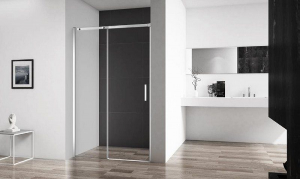 Душевая дверь BelBagno 1300x1950, прозрачное стекло, хромированный профиль, ACQUA-BF-1-130-C-Cr