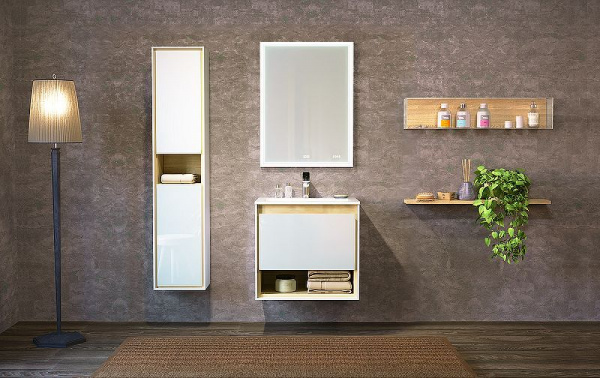 Тумба Jorno Glass 65 подвесной, Gla.01.62/P/W
