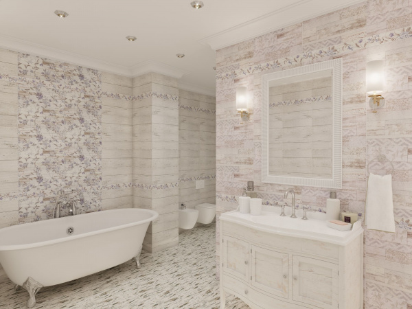 Бордюр Global Tile кер. Сан-Ремо / San Remo Бел. 50x5,4 , GT16VG