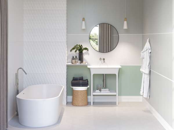 Керамическая плитка настенная Meissen Keramik Trendy  зеленый 25x75 TYU021