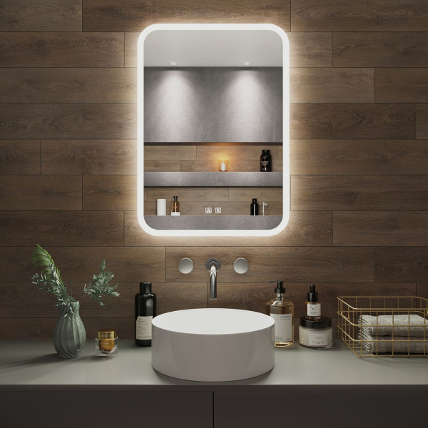 Зеркало Aqua de Marco Амазон Мюзик 50*70 см, с LED-подсветкой, Bluetooth, динамики, антизапотевание,
