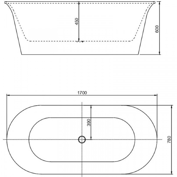 Ванна акриловая Aquanet Family Smart 170*78 см , белый глянец, 88778-GW