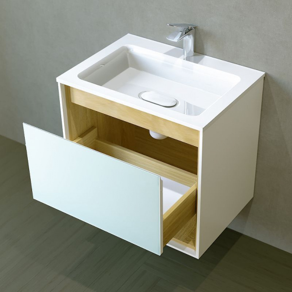 Тумба Jorno Glass 65 подвесной, Gla.01.62/P/W