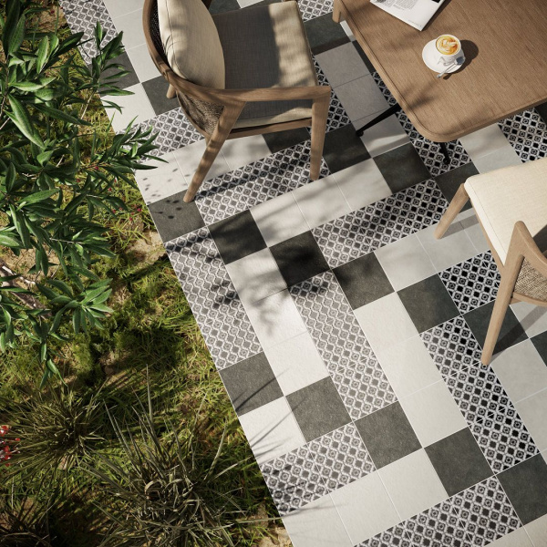 Декор Kerama Marazzi Фреджио 2 20х20 черно-белый, VT\A295\SG1544N