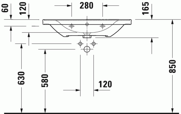Раковина накладная Duravit D-Neo с переливом,1 отв., белый, 2367800000