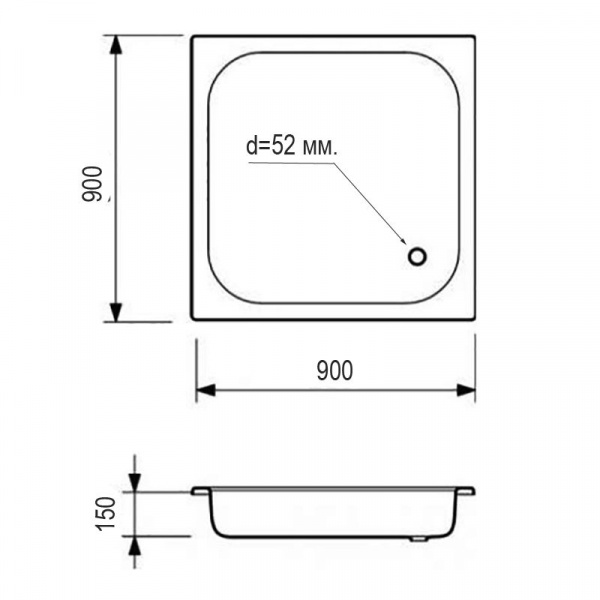 Поддон для душа стальной ВИЗ Antika 90x90х15 белый, АPS-90101