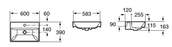 Раковина Roca мебельная Roca Олета / Oleta 600 мм фарфор, белая, 7.3274.C.400.Y