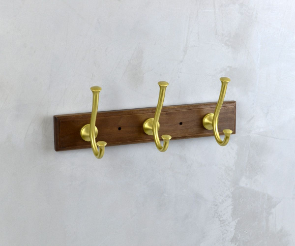 Планка с 3 крючками Bronze De Luxe FOREST/1760's LOFT дерево/матовое золото, 10708G