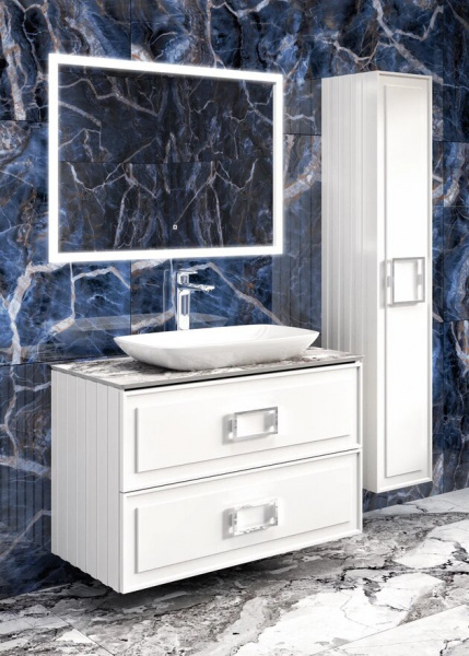 Тумба подвесная Avanti Елегант Дабл  / Eleganta Double Bianco 100 под столешницу два ящика
