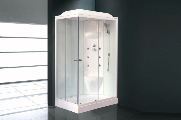 Гидромассажный бокс Royal Bath  120х80х217, белое/прозрачное стекло, белый профиль, правая, RB 8120H