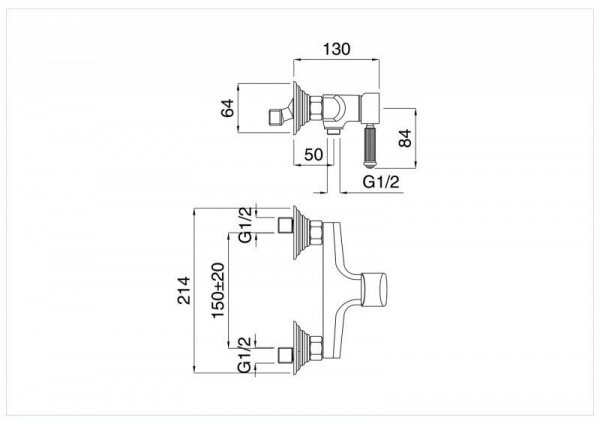 Смеситель для душа Cezares OLIMP-DM-L, OLIMP-DM-02-L