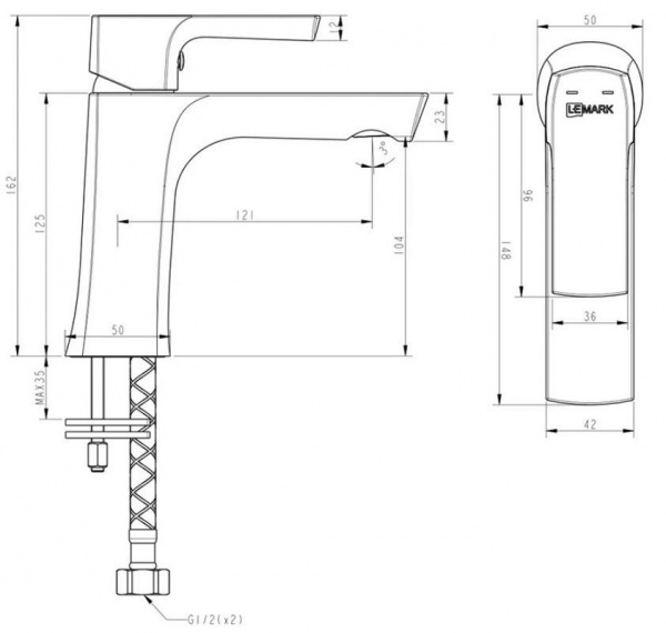 Смеситель для раковины Lemark URSUS, LM7206BL