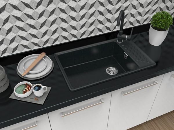 Кухонная мойка GranFest QUARZ чаша+кр 760*480, GF-ZL-51