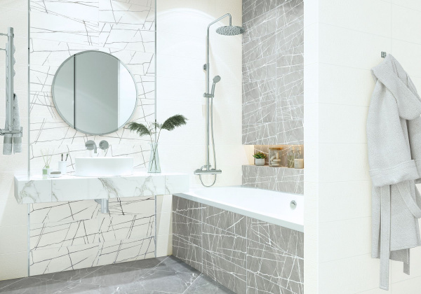 Плитка настенная New Trend Чикаго Стоун белый / Chicago White Stone 20*60, WT11CHS00
