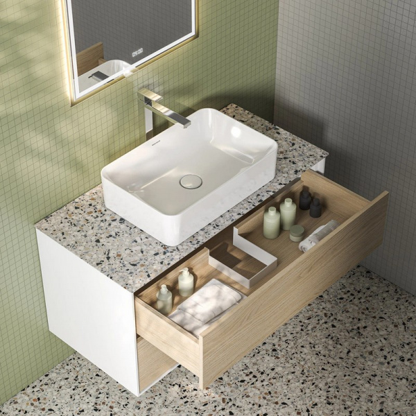 Тумба подвесная Kerama Marazzi Plaza Modern/Плаза Модерн 100 push, 2 ящика, дуб виченца, KMPMCb100MVc2