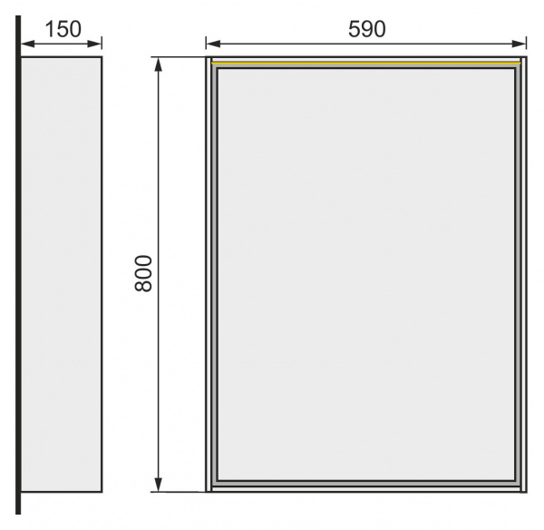 Зеркало Raval Frame 60 Белое с подсветкой (сенсор), Fra.02.60/W