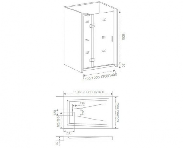 Душевые двери Bas SATURN WTW-120-C-CH-R