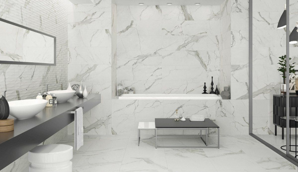 Керамическая плитка настенная CIFRE ceramica STATUARIO BRILLO PB RECT. BRILLO 30X90
