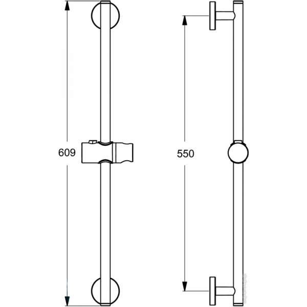 Душевая штанга Ideal Standart IDEALRAIN 600 мм, хром, B9420AA