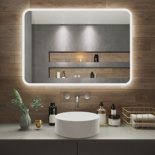Зеркало Aqua de Marco Амазон Мюзик 100*70 см, с LED-подсветкой, Bluetooth, динамики, антизапотевание