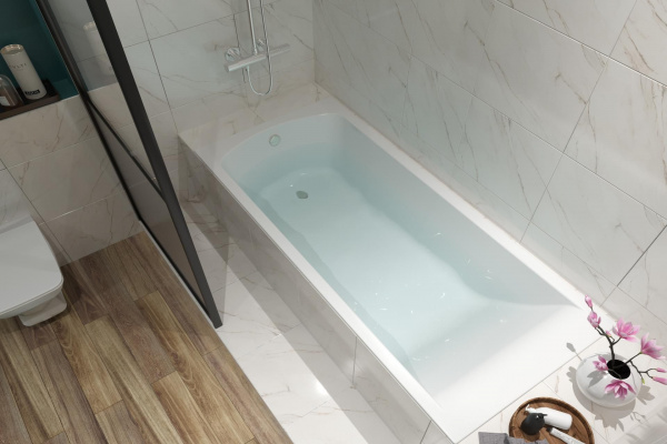 Ванна акриловая прямоугольная Santek ФИДЖИ 160х75 белая, 1.WH50.1.597