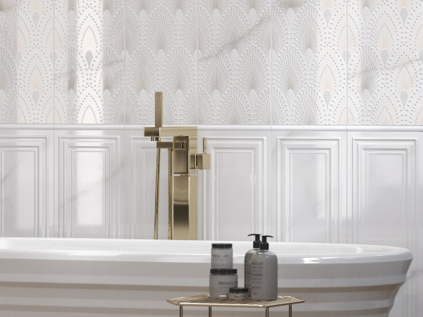 Настенный бордюр Meissen Keramik Gatsby белый 15x25 GT1U052