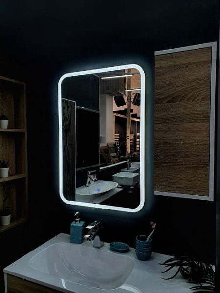 Зеркало Aqua de Marco Марони 91.5*68.5 см, с LED-подсветкой, сенсорный выключатель, Mar90/70