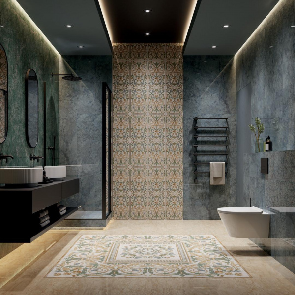 Декор Kerama Marazzi Эвора мозаичный зеленый глянц 32х30, MM13123