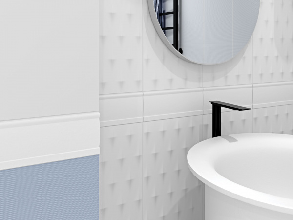 Керамическая плитка настенная Meissen Keramik Trendy  белый 25x75 TYU051