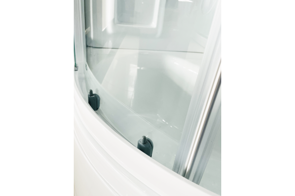 Гидромассажный бокс Royal Bath 90х90х217, прозрачное  стекло, белый профиль, RB 90BK2-T