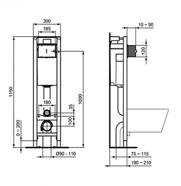Промо-комплект 3 в 1 Ideal Standard EUROVIT: K881201 Подвесной унитаз EUROVIT Rimless Безободковый +