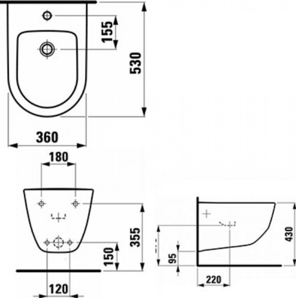 Биде подвесное Laufen PRO NEW /36*53*33,5/, 8.3095.2.000.302.1