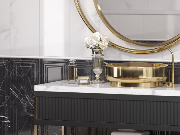 Настенный бордюр Meissen Keramik Gatsby белый 1,6x25 GT1C051