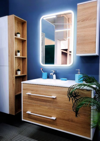 Зеркало Aqua de Marco Марони 91.5*68.5 см, с LED-подсветкой, сенсорный выключатель, Mar90/70