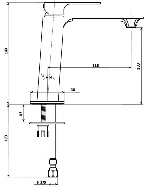 Смеситель Kerama Marazzi Fioretto/Фьоретто для раковины без донного клапана, хром, V2CR205KM