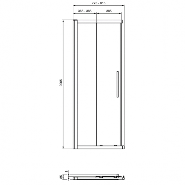 Душевые двери Ideal Standard I.Life Square/Rectangular 80 см, T4855EO