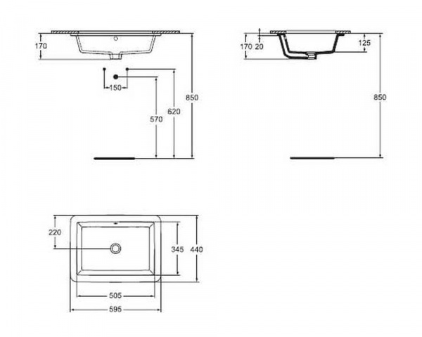 Раковина Ideal Standard STRADA, 59 см, K077901