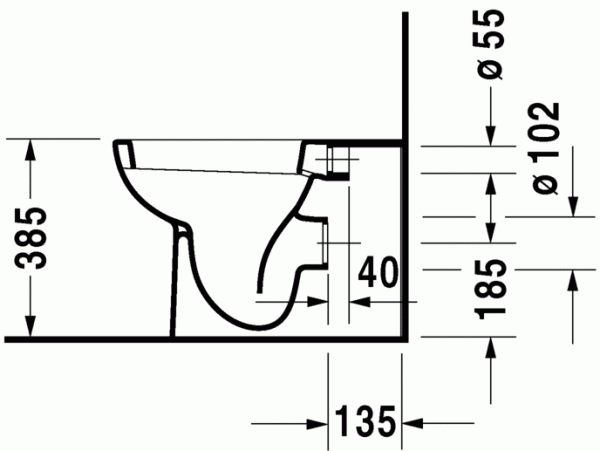 Унитаз напольный Duravit D-Code пристенный вариант, 21150900002